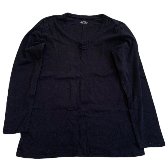 Reflections Black V-Neck Long Sleeve Shirt Size M - Picture 1 of 5